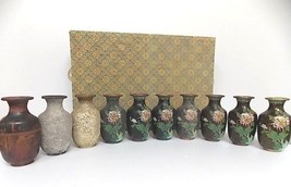 Ultra Rare Vintage Chinese Stages Of Cloisonne Vases W/ Gold - £743.14 GBP