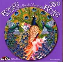 Peacock Paradise - 350 Round Piece Jigsaw Puzzle for Age 14+ - $12.86