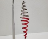 Spiral Holiday Christmas Hanging Ornament Vintage Unique Red Silver 7&quot; G... - $44.45