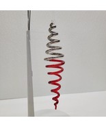 Spiral Holiday Christmas Hanging Ornament Vintage Unique Red Silver 7&quot; G... - £34.96 GBP