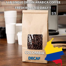 1 Lb Colombia Excelso Decaf Sample Coffee Roasted Whole B EAN, Ground - Arabica - $13.99