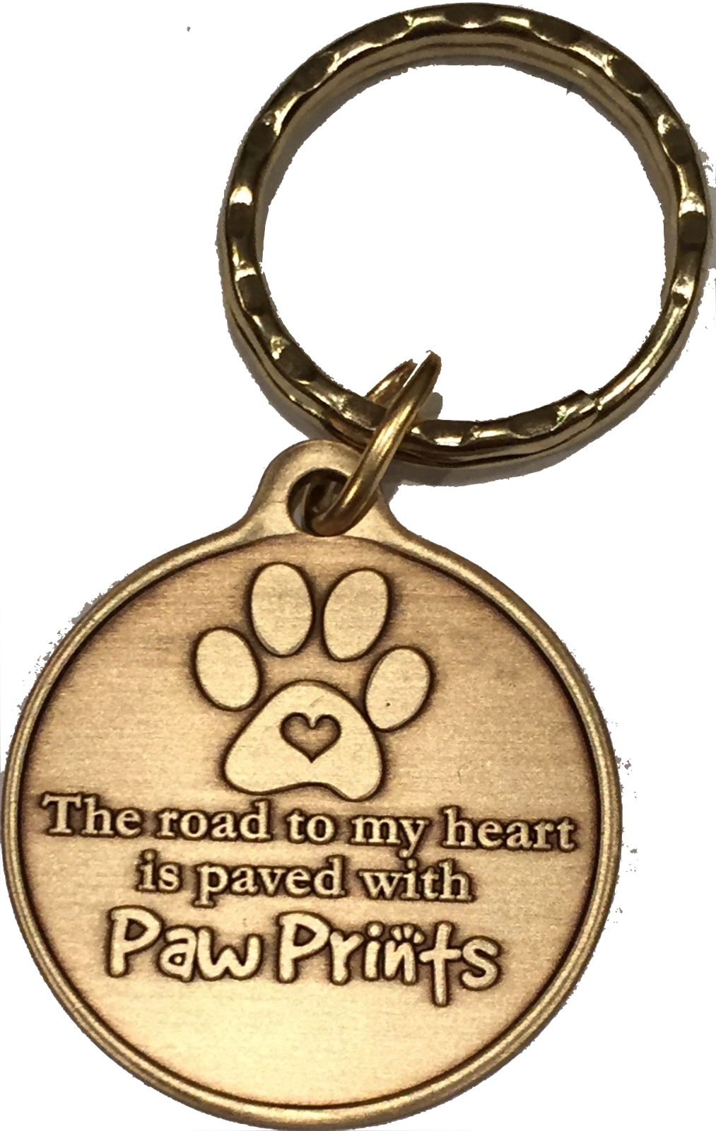 The Road To My Heart Is Paved With Paw Prints Dog Large Paw Print Keychain