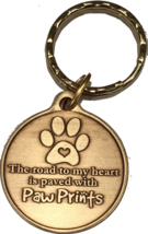 The Road To My Heart Is Paved With Paw Prints Dog Large Paw Print Keychain - $9.49