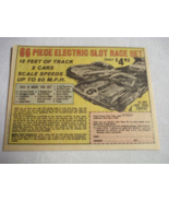 1967 Ad 66 Piece Electric Slot Car Set, Honor House Prod. Corp., Lynbroo... - $7.99