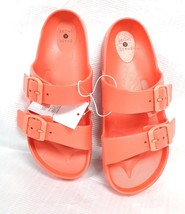 Women's Coral Red Size 6 Neida EVA 2 Band Footbed Slide Sandals Shade & Shore image 3