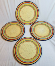 Set of 4 Pfaltzgraff Sedona Hand Painted Dinner Plates About 11 3/4&quot; - £20.89 GBP