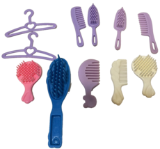 Lot of 11 Fashion Doll Barbie Accessories Brushes Combs Hangers - £9.84 GBP
