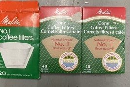 Melitta #1 Cone Coffee Filters, Natural Brown 40 Count Pack of 2 - £11.35 GBP