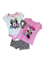Disney Minnie Mouse 4 Pieces Clothing Set For Girls (Off White/Pink, 18 ... - £10.23 GBP