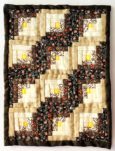 Miniature Dollhouse Quilt Log Cabin Handmade Vintage Completely Hand Sewn 7.5&quot; - £170.48 GBP