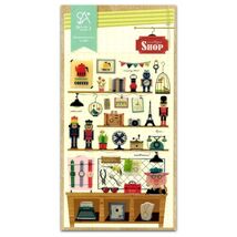 CUTE VINTAGE SHOP STICKER SHEET Cartoon Nicknack Toy Soldiers Scrapbook ... - $2.49
