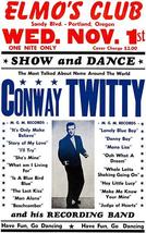 Conway Twitty - Elmo&#39;s Club - Portland OR - 1961 - Concert Poster - £26.53 GBP