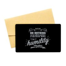 Motivational Christian Black Aluminum Card, Do Nothing Out of Selfish Ambition o - £13.27 GBP