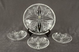 Vintage Estate Lot 4 HOYA Glass Works Shallow Serving Crystal Bowls Tokyo JAPAN - £30.59 GBP