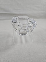 Orrefors Sweden Clear Crystal Glass Votive / Tea Light Candle Holder Cross Shape - £11.78 GBP