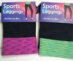 M&amp;M Sports Leggings  One Size Fits Most NOS Nylon/Polyester/Spandex Yoga... - £6.37 GBP