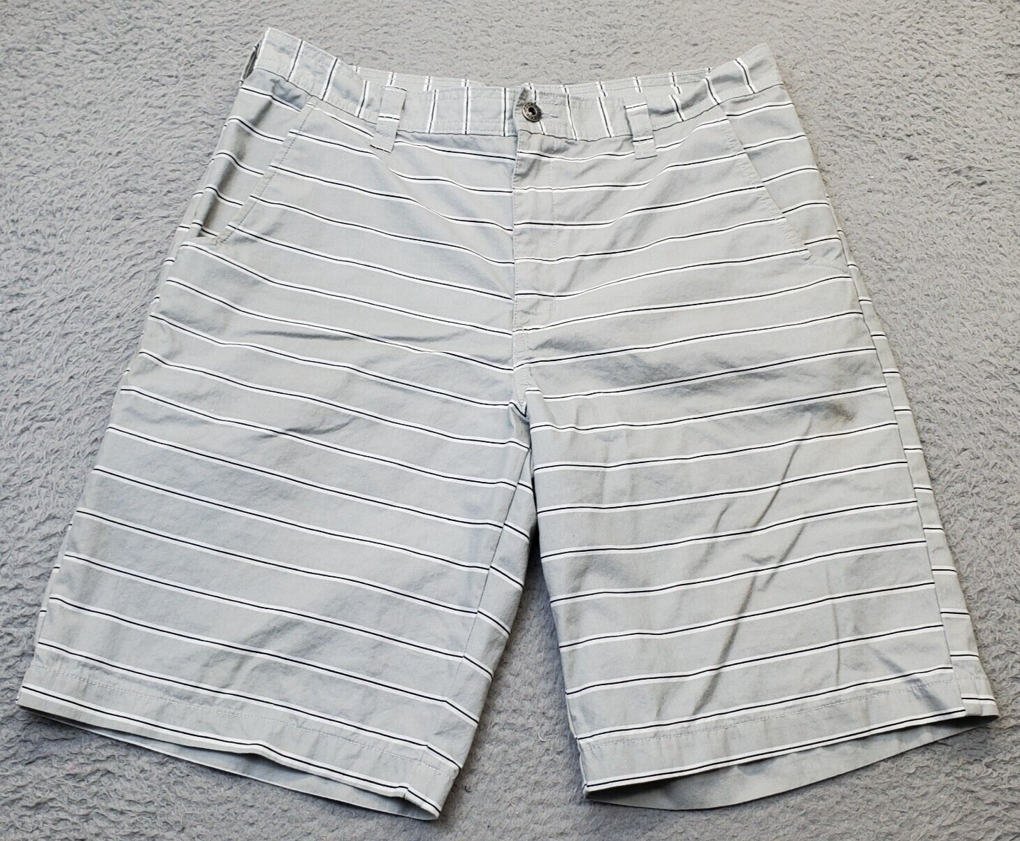Dickies Board Shorts Men&#39;s Multi Striped Cotton Swimwear Flat Front Logo... - $13.99