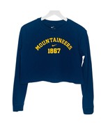 Nike West Virginia Mountaineers Crop Top Women’s XS Blue Long Sleeve Loo... - $385.43 MXN