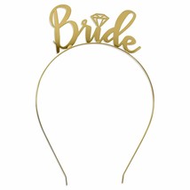 Bride Tiara Headband Gold Bride Tiara for Bridal Shower Bachelorette Party - $14.03