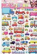 3D Car Truck Bus Scooter Crane Craft Kindergarten Sticker 25x20 cm/10x8 inch - £3.58 GBP