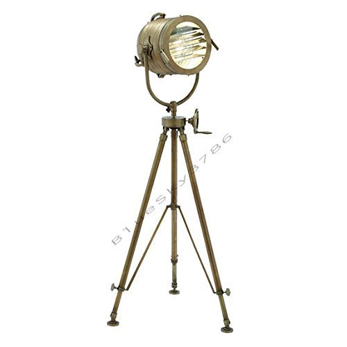Vintage Designs 78" Aluminum Searchlight Adjustable Tripod Floor Lamp