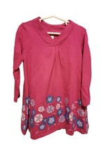 Tea Collection Dress Girls Size 4 Long Sleeve Fuscia  - £12.63 GBP