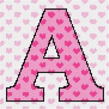 Pepita Needlepoint kit: Letter A Hearts, 7&quot; x 7&quot; - £39.62 GBP+