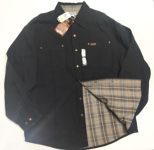 NEW Carhartt Canvas Flannel Lined Work Jacket Size XL Black Snap Button S96BLK - £52.54 GBP