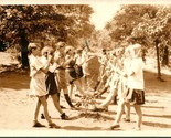 RPPC 1930 Postcard From Girls Camp Girls Practicing Dance Routine Boston... - $7.87