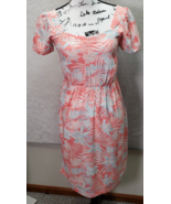 ROXY Sheath Dress Girls Size 14 Coral Blue Hawaiian Viscose Ruched Sweet... - £20.31 GBP