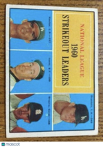 1961 Topps NL 1960 Strike Out Leaders #49 - £9.43 GBP
