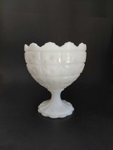 Vintage Napco Milk Glass Pedestal Compote Candy Dish Planter #1185 USA - £10.14 GBP