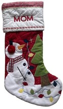 Pottery Barn Kids Quilted Snowman w/ Tree Christmas Stocking Monogrammed... - £19.46 GBP