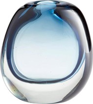 Vase Cyan Design Jacinta Contemporary Clear Blue Glass - £193.80 GBP