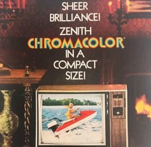 1972 Zenith Chromacolor Television Advertisement TV Set Amherst C6030W1 ... - £23.20 GBP