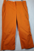 Liz Claiborne Pants Womens 12 Orange Cotton Flat Front Slash Pockets Belt Loops - £11.14 GBP