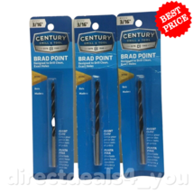 Century Drill &amp; Tool 37212  3/16&quot; Brad Point Drill Bit Pack of 3 - £16.28 GBP