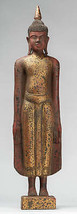 Buddha - Antico Khmer Stile Legno IN Piedi Beneficenza Statua di 66cm/66cm - £384.40 GBP