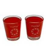 Vintage Expo 1967 Montreal Shot Glasses Red Lot 2 Man and His World  Canada - $36.58