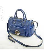 COOL MICHAEL KORS MEDIUM SIZE BLUE PEBBLED LEATHER SATCHEL PURSE! - $2,073.38 MXN