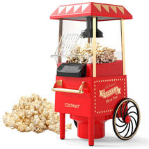 Costway Retro Hot Air Popcorn Maker 1200W with Kernel Measuring Cup-Red ... - $107.85
