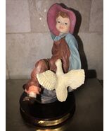 giovanni collection figurine Female With Overall Hat&amp; Bird - $25.02