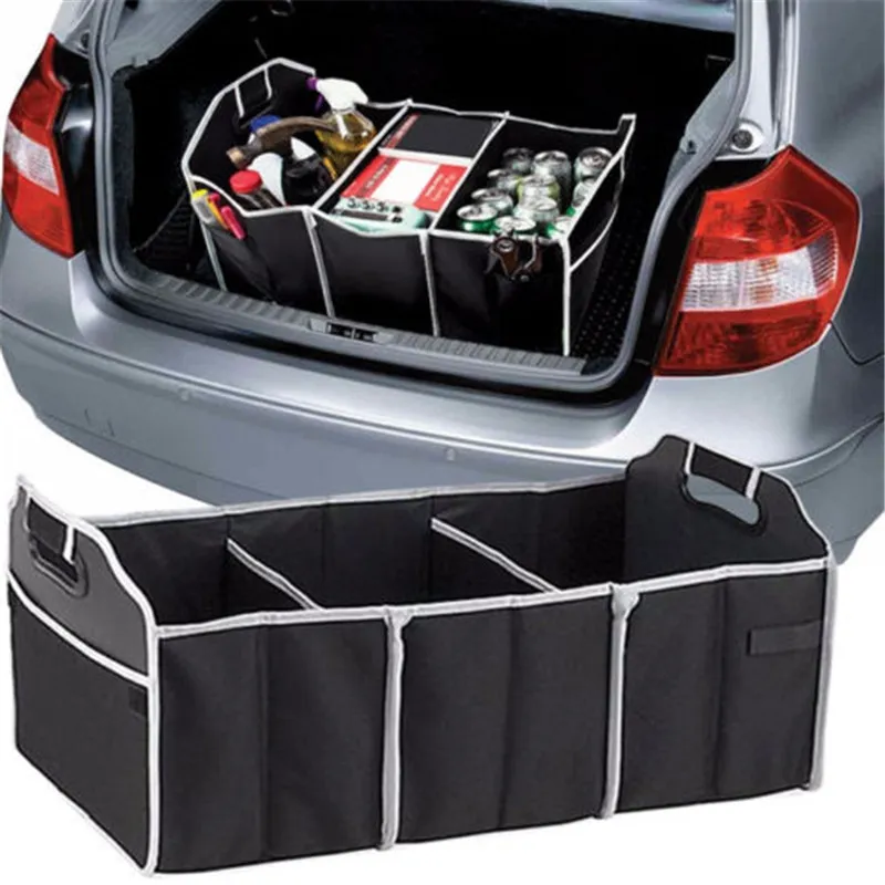 Car Trunk Storage Box Extra Large Collapsible Organizer With 3 Compartme... - $25.40
