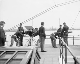 Test firing machine guns aboard US Navy ship cruiser USS Newark Photo Print - £6.92 GBP+