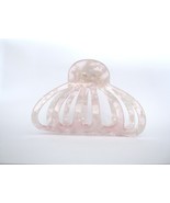 Large clear pale  pink white marbled hair claw clip for thick hair - £10.34 GBP