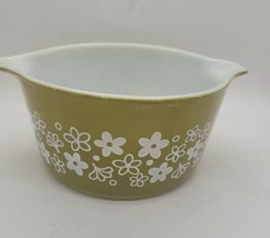 Vintage Pyrex Spring blossom green one court casserole - $14.85