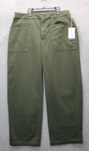 Universal Thread Pants Womens Size 14 Green Denim Wide Leg Cargo Pocket ... - $20.29