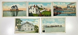 5 Vtg Postcards Tillson Wharf Breakwater Owls Head Light Rockland Maine ME 1900s - £15.48 GBP
