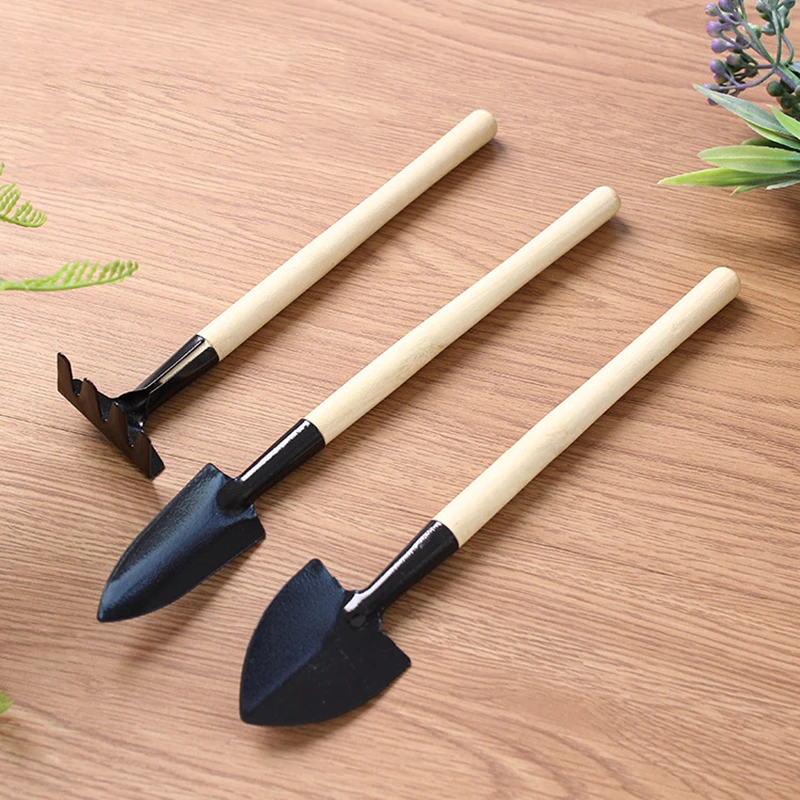3 Piece Set Mini Gardening Potting Tools en Handle Shovel Rake Shovel Multifunct - £137.48 GBP