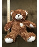 Build-A-Bear  Champ Brown Patch Work - Stitched Teddy Bear Plush BABW Gift - $16.14